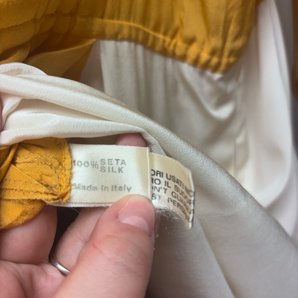 Vintage Italian Silk Colorblock Shirt Dress | Pockets | Size 42 (US 8–10) - Picture 13 of 14